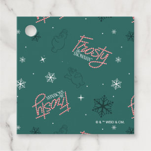 Etiquetas Para Recuerdos Frosty el patrón de copos de nieve verde