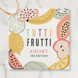 Etiquetas Para Recuerdos Fruta colorida Tutti Segundo cumpleaños
