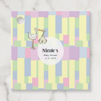 Etiquetas Para Recuerdos Funky Cubism Stark Delivery Baby Shower