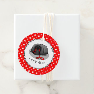 Etiquetas Para Recuerdos Funny Let's Go! for a Walk Pekingese Dog (black)