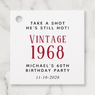 Etiquetas Para Recuerdos Funny Vintage 60th Birthday Party
