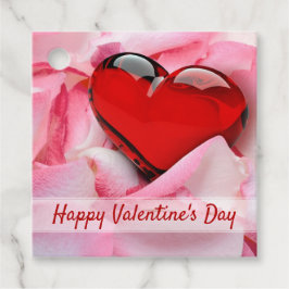 Etiquetas Para Recuerdos Gafas Rosas de corazón de vidrio rojo el día de Sa