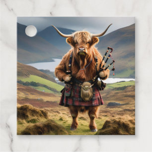 Etiquetas Para Recuerdos Gaitero de la bolsa de la vaca de las Highlands es