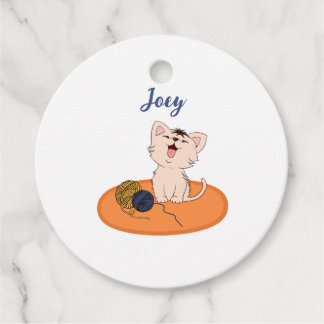 Etiquetas Para Recuerdos Gatito con bolas de lana