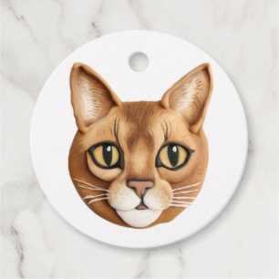 Etiquetas Para Recuerdos Gato Abisinio Inspirado en 3D