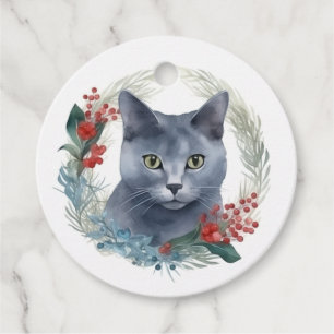 Etiquetas Para Recuerdos Gato azul ruso Navidades de gatos corean un gatito