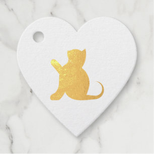 Etiquetas Para Recuerdos Gato diciendo hola