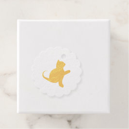 Etiquetas Para Recuerdos Gato diciendo hola