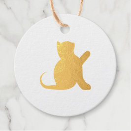 Etiquetas Para Recuerdos Gato diciendo hola