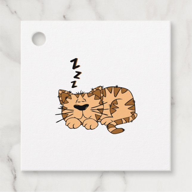Etiquetas Para Recuerdos Gato durmiendo (Anverso)