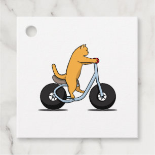 Etiquetas Para Recuerdos Gato en bicicleta gracioso amante del gato y cicli