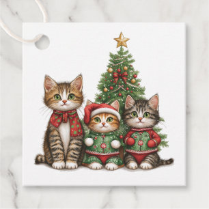 Etiquetas Para Recuerdos Gatos de Navidades cortos