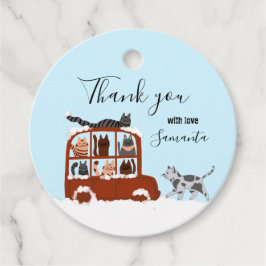 Etiquetas Para Recuerdos Gatos lindos en coche Regalo de cumpleaños de bebé