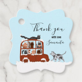 Etiquetas Para Recuerdos Gatos lindos en coche Regalo de cumpleaños de invi