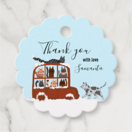 Etiquetas Para Recuerdos Gatos lindos en coche Regalo de cumpleaños de invi