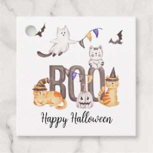 Etiquetas Para Recuerdos Gatos muy bonitos felices Fiesta de los fantasmas 