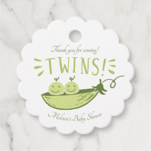 Etiquetas Para Recuerdos Gemelos Baby Shower dos maricas en un favor de pod
