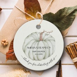 Etiquetas Para Recuerdos Género de calabaza Baby Shower neutral Gracias