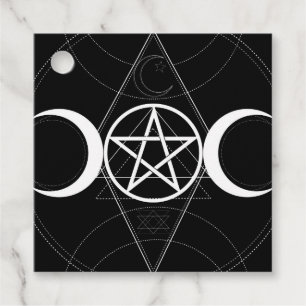 Etiquetas Para Recuerdos Geometría de triple luna Pentagrama Cumpleaños Wic