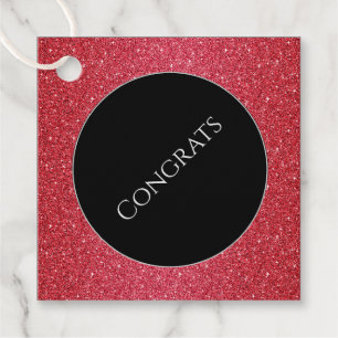 Etiquetas Para Recuerdos Gift-FavorTag - Faux Purpurinas Congrats