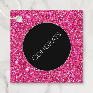 Etiquetas Para Recuerdos Gift-FavorTag - Faux Purpurinas Congrats