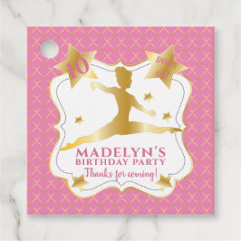 Etiquetas Para Recuerdos Gimnasia Gimnasta Rosa Chica de cumpleaños gracias