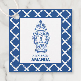 Etiquetas Para Recuerdos Ginger Jar y Bamboo | Monograma A |