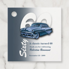 Etiquetas Para Recuerdos Gira Clásico Auto Azul Cumple 60 Años