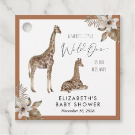Etiquetas Para Recuerdos Giraffes Boho Watercolor Baby Shower Gracias