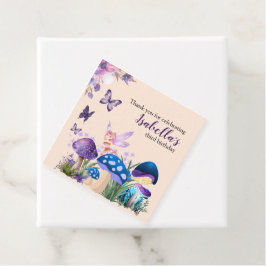 Etiquetas Para Recuerdos Girls Fairy Purple Mushroom Butterfly Birthday