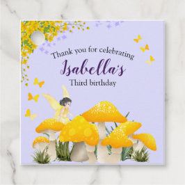 Etiquetas Para Recuerdos Girls Fairy Yellow Mushroom Butterfly Birthday