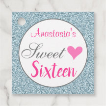 Girly & Glam Rosa Azul Claro Brillo Sweet Sixteen