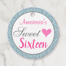Girly & Glam Rosa Azul Claro Brillo Sweet Sixteen