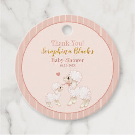 Etiquetas Para Recuerdos Girly Pink Lamb Baby Shower Gracias