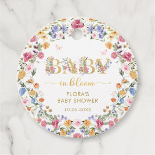 Etiquetas Para Recuerdos Girly Wildflower Garden Baby en Bloom Gracias