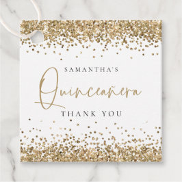 Etiquetas Para Recuerdos Glam Gold Purpurina Nombre Quinceañera Gracias