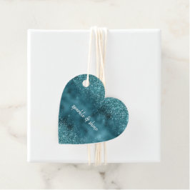 Etiquetas Para Recuerdos Glam Turquoise Verde azulado Purpurina Azul