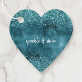 Etiquetas Para Recuerdos Glam Turquoise Verde azulado Purpurina Azul