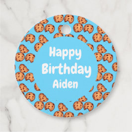 Etiquetas Para Recuerdos Globo de patrón de cookies de chocolate