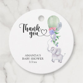 Etiquetas Para Recuerdos Globo y elefante de gracias