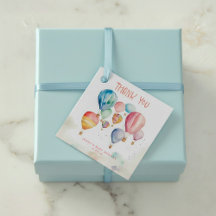 Globos de aire caliente volando acuarela gracias