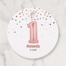 Globos de confeti de oro rosa para cumpleaños 1