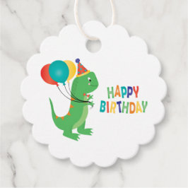 Etiquetas Para Recuerdos Globos de dinosaurios de cumpleaños felices