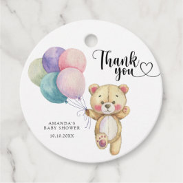 Etiquetas Para Recuerdos Globos de osito de peluche - gracias