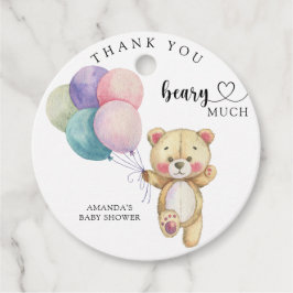 Etiquetas Para Recuerdos Globos de oso de peluche - muchas gracias antes