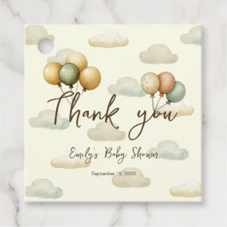 Etiquetas Para Recuerdos Globos flotantes aventuras gracias amarillo