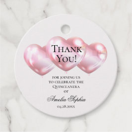 Etiquetas Para Recuerdos Globos Rosa Quinceañera