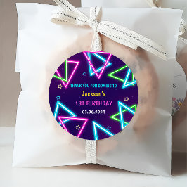 Etiquetas Para Recuerdos Glow Neon Lights Gracias Por La Fiesta De Cumpleañ