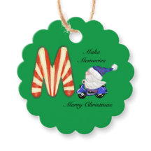 Gnome de motocicleta con carta de caramelo