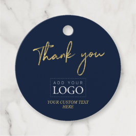 Etiquetas Para Recuerdos Gold & Navy Blue Gracias Personalizado logotipo co